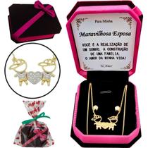 Presente Aniversário Esposa Colar Menina Prata 925 Legítima + Porta Jóias + Dedicatória