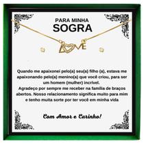 Presente Aniversário Sogra Colar Conjunto Estrela Prata 925 + Brincos + Dedicatória