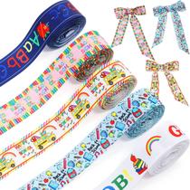 Presente artesanal Ribbon MTLEE School de 2,5 cm x 23 m, 5 rolos Presente artesanal Ribbon MTLEE School de 2,5 cm x 23 m, 5 rolos