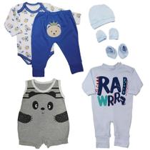 Presente Bebê 7 Pç Mijão Body Banho de Sol Macacão Kit Touca Presente Bebê 7 Pç Mijão Body Banho de Sol Macacão Kit Touca