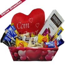 Presente Cesta de Natal Bombons Chocolates Com Amor