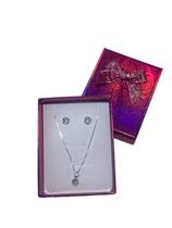 Presente Colar + Brinco Prata 925 Ponto De Luz Diamante