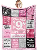 Presente de 9º aniversário da Blanket Hocgiwd para meninas de 50 x 60 polegadas Presente de 9º aniversário da Blanket Hocgiwd para meninas de 50 x 60 polegadas