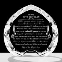 Presente de aniversário Crystal Heart 70th Personalizado 1954 para Her Him Presente de aniversário Crystal Heart 70th Personalizado 1954 para Her Him