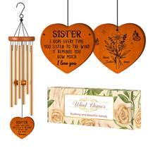 Presente de aniversário da irmã Wind Chimes Damaigiift, 65 cm, decoração de jardim Presente de aniversário da irmã Wind Chimes Damaigiift, 65 cm, decoração de jardim