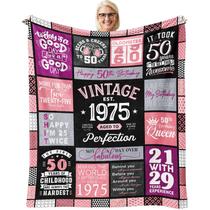 Presente de aniversário de 50 anos Throw Blanket Gtouaz para mulheres 150 x 125 cm