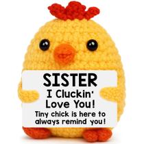 Presente de aniversário de crochê Chick Sister BdaYption I Love You Presente de aniversário de crochê Chick Sister BdaYption I Love You