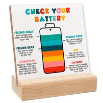 Presente de autocuidado de recuperação de consultório de sinalização de mesa de madeira Presente de autocuidado de recuperação de consultório de sinalização de mesa de madeira