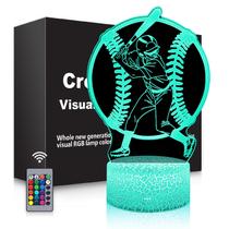 Presente de beisebol Night Light BASSI 3D com controle remoto para crianças