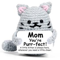 Presente de gatinho cinza de crochê AiCase para mamãe, exclusivo e fofo
