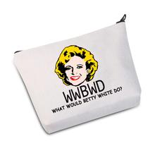 Presente de inspiração dourada JXGZSO O que Betty White faria, bolsa de cosméticos, bolsa de viagem para melhor amiga, presente de aniversário (bolsa branca para fazer) Presente de inspiração dourada JXGZSO O que Betty White faria, bolsa de cosméticos, bolsa de viagem para melhor amiga, presente de aniversário (bolsa branca para fazer)