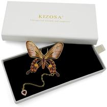 Presente de metal borboleta KIZOSA Bookmark com pingente de coração