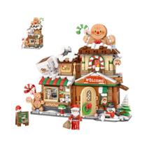 Presente De Natal Para Crianças LOZ DIY Casa De Gengibre Papai Noel Blocos De Montar Ornamentos De Presente De Natal Para Crianças LOZ DIY Casa De Gengibre Papai Noel Blocos De Montar Ornamentos De