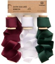 Presente de Natal Ribbon Vitalizart Silk Satin de 2,54 cm x 13,72 m