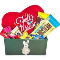 Presente de Páscoa Cesta de Chocolates Barra Coração Pelúcia