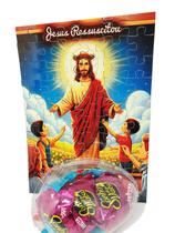 Presente de Páscoa Chocolates e Guloseimas + Quebra-cabeça Infantil Jesus Ressuscitado de 60 peças