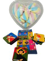 Presente de Páscoa Doces Marshmallows + Jogo da Memória Emoções 6 pares para Autistas