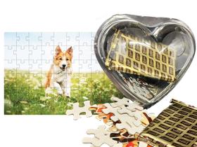 Presente de Páscoa Exclusivo Diet Chocolate para Idosos + 1 Quebra-cabeça Cachorros de 60 peças