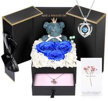 Presente de rosas preservadas AddWel Forever Real Blue com colar Presente de rosas preservadas AddWel Forever Real Blue com colar