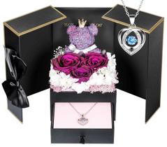 Presente de rosas preservadas AddWel Forever Real Purple com colar Presente de rosas preservadas AddWel Forever Real Purple com colar