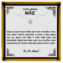 Presente Dia Das Mães Colar Ouro Pingente Coração Colorido + Brincos + Dedicatória