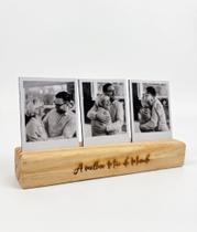 Presente Dia das Mães Personalizado com Fotos MDF Base Madeira e Frase
