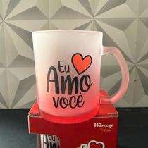 Presente dia dos namorados Caneca de vidro personalizada amo você com frase para chá café leite na caixa xícara vermelha Presente dia dos namorados Caneca de vidro personalizada amo você com frase para chá café leite na caixa xícara vermelha