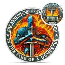Presente engraçado Challenge Coin IELCJJ Knight Dumpster Fire Presente engraçado Challenge Coin IELCJJ Knight Dumpster Fire