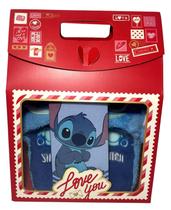 Presente Especial Lilo Stitch Barra Chocolate Gramadense 80g E Chinelo De Quarto Pantufa Personagem Disney Embalagem para Presentear