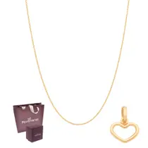 Presente Feminino Kit Rommanel Colar E Brincos Coração Ouro 18k Presente Feminino Kit Rommanel Colar E Brincos Coração Ouro 18k