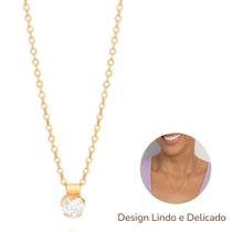 Presente Feminino Lindo Colar Rommanel Coração Com Pigente Banhado Ouro 18k
