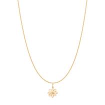 Presente Feminino Rommanel Colar + Pingente Flor Banhado Ouro 18k Lindo