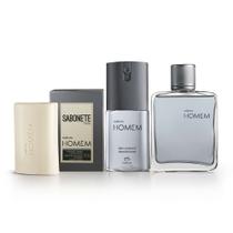 Presente Kit Desodorante Colônia Homem 100ml Com Sabonete, Deo corporal e Sabonete