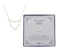 Presente Mãe Colar Feminino Prata 925 45 Cm + Extensor 5 Cm