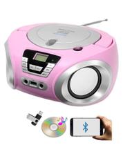 Presente Mae Esposa Mulher Rádio Micro System Portátil Toca Cd Bluetooth 110 220 Volts