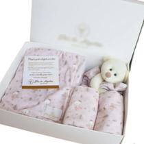 Presente Maternidade Bebê 5 Peças Plush E Algodão Fofo Luxo