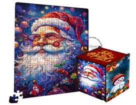 Presente Natal Kit Quebra Cabeça + Caixa em MDF Papai Noel Decoração Natalina - Oliveira-Loja