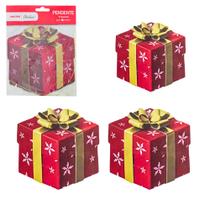 Presente Natal Natalina Caixa Cubo Presente Com 3 Peças 15cm Presente Natal Natalina Caixa Cubo Presente Com 3 Peças 15cm