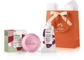 Presente Natura Romã e Flor de Amora Tododia Creme pMãos 50ml + Sabonete Barra 90g + Sacola Presente
