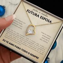 Presente Para A Minha Futura Esposa Colar Banhado a Ouro 18K Com Caixa e Cartão Presente Para A Minha Futura Esposa Colar Banhado a Ouro 18K Com Caixa e Cartão