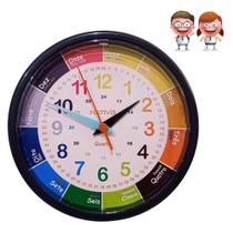 Presente Para Criança Educativo Relógio De Parede Colorido Aprender Horas - Nativo