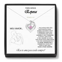 Presente Para Esposa Colar Banhado a Prata Com Mensagem Romântica Presente Para Esposa Colar Banhado a Prata Com Mensagem Romântica