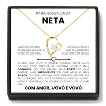 Presente Para Neta Colar Com Mensagem Amor Vovô e Vovó