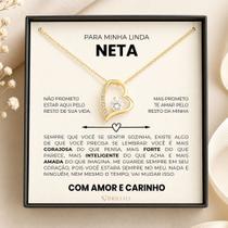 Presente Para Neta Colar Com Mensagem Amor Vovô e Vovó