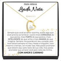 Presente Para Neta Dos Avós Colar Banhado Ouro 18K Com Mensagem
