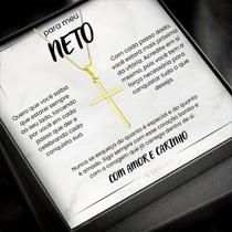 Presente Para Neto Colar Crucifixo Com Mensagem Afetiva Brillio