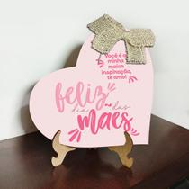Presente para o Dia das Mães Coração 23cm mdf adesivado Lembrancinha Decoração