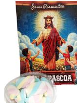 Presente Páscoa Marshmallow Colorido + Quebra-Cabeça Jesus