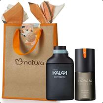 Presente Perfume Natura Kaiak Extremo Colônia Masculino 100ml + Desodorante Corporal Antitranspirante Spray Homem Coragio 100ml Com Sacola Exclusiva