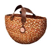 Presente Solidário Amigos do Bem Bolsa Trançada de Palha Artesanal Feito à Mão LB1